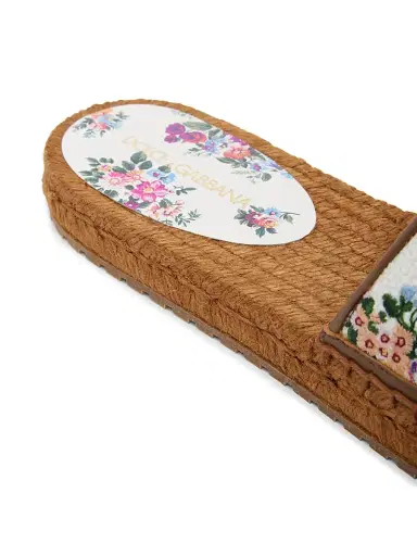 Dolce & Gabbana Women's Floral Espadrille Slides - Bianco Multicolor - Size 11 Sandals | Thumbnail 6 Dolce & Gabbana Women's Floral Espadrille Slides - Bianco Multicolor - Size 11 Sandals | Thumbnail 6