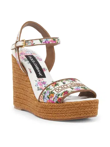 Dolce & Gabbana Women's 90MM Platform Wedge Espadrilles - Bianco Multicolor - Size 10 | Thumbnail 3 Dolce & Gabbana Women's 90MM Platform Wedge Espadrilles - Bianco Multicolor - Size 10 | Thumbnail 3