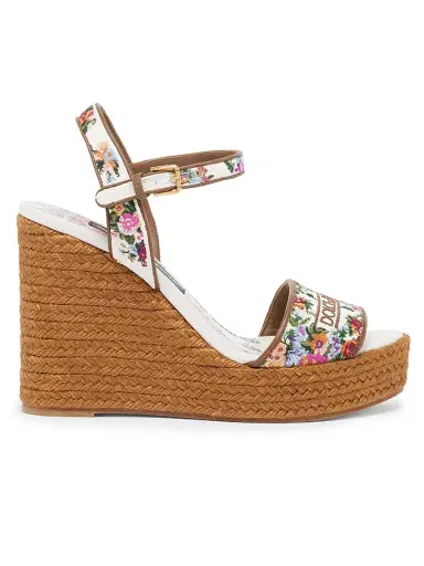 Dolce & Gabbana Women's 90MM Platform Wedge Espadrilles - Bianco Multicolor - Size 10 | Thumbnail 1 Dolce & Gabbana Women's 90MM Platform Wedge Espadrilles - Bianco Multicolor - Size 10 | Thumbnail 1