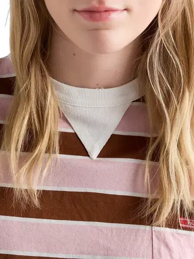 Prada Women's Bayadere Striped Lisle Cotton T-Shirt - Pink Multicolor - Size 12 | Thumbnail 5