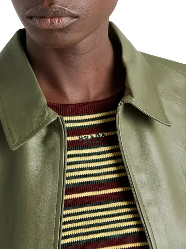Prada Women's Short-Sleeved Striped Cotton Sweater - Size 10 | Thumbnail 5