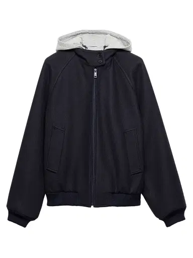 Prada Women's Cloth and Cotton Fleece Jacket - Blue | Thumbnail 1