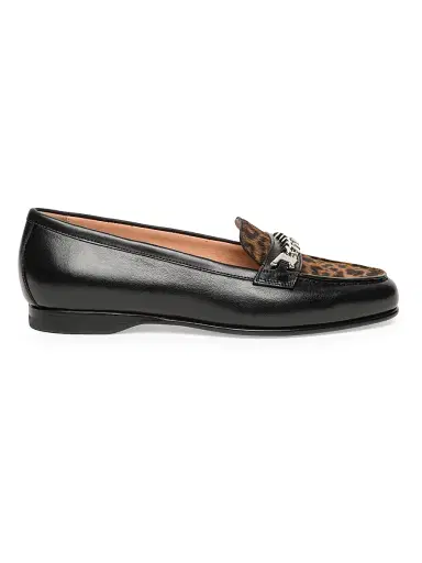 Santoni Women's Leather Bit Loafers - Black - Size 7 | Thumbnail 1 Santoni Women's Leather Bit Loafers - Black - Size 7 | Thumbnail 1