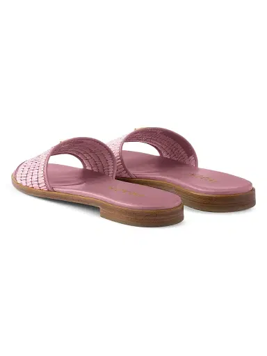 Prada Women's Leather and Crochet Slides - Pink - Size 10 | Thumbnail 3 Prada Women's Leather and Crochet Slides - Pink - Size 10 | Thumbnail 3