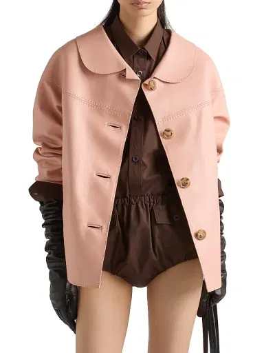 Prada Women's Nappa Leather Jacket - Orange - Size 10 | Thumbnail 2