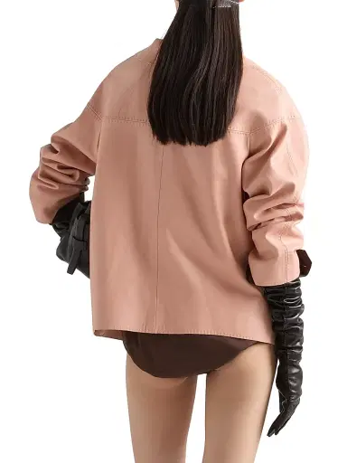 Prada Women's Nappa Leather Jacket - Orange - Size 10 | Thumbnail 3