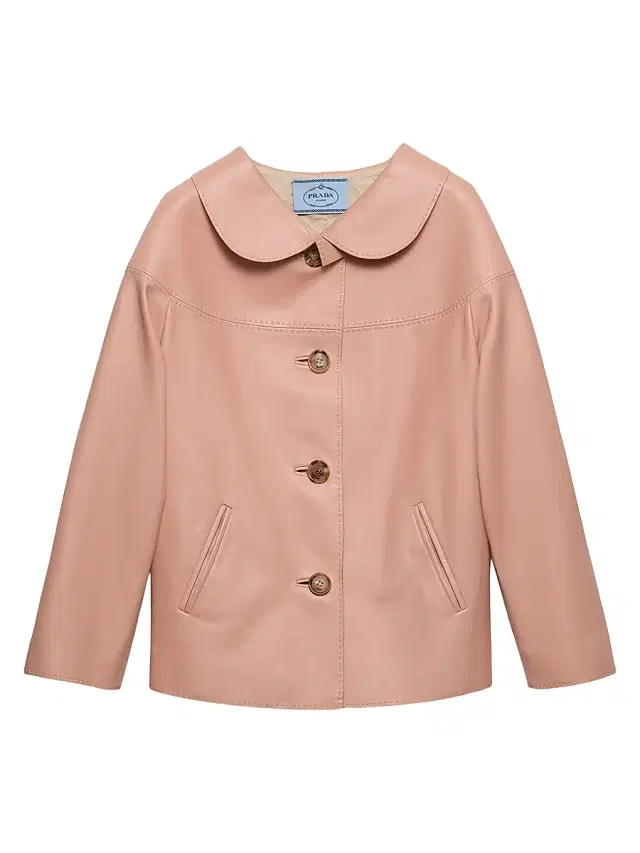 Prada Women's Nappa Leather Jacket - Orange