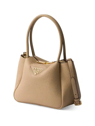 Prada Women's Small Leather Top Handle Bag - Beige Khaki | Thumbnail 2