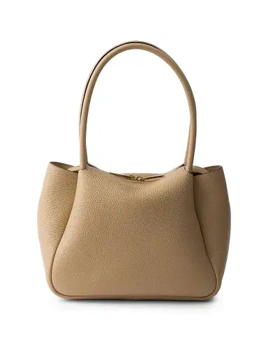 Prada Women's Small Leather Top Handle Bag - Beige Khaki | Thumbnail 3