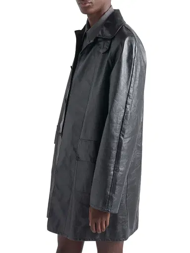 Prada Men's Leather Coat - Black | Thumbnail 3 Prada Men's Leather Coat - Black | Thumbnail 3