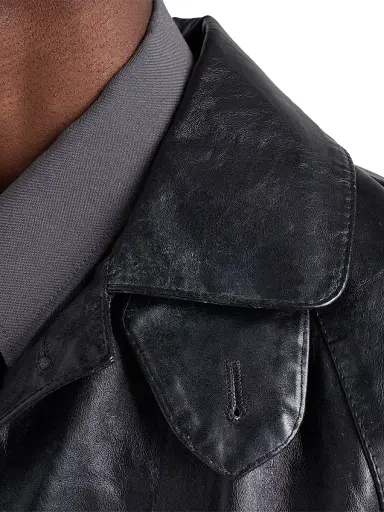 Prada Men's Leather Coat - Black | Thumbnail 5 Prada Men's Leather Coat - Black | Thumbnail 5