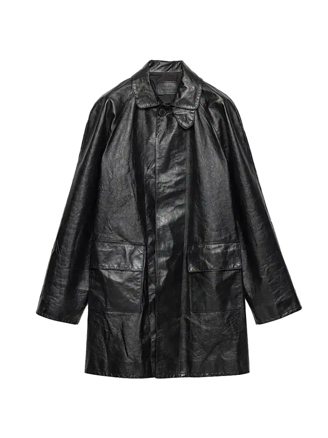 Men's Leather Coat - Black