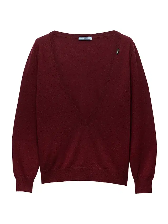 Prada Women's Cashmere V-Neck Sweater - Dark Red