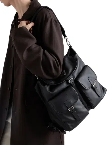 Prada Men's Leather Backpack | Thumbnail 2 Prada Men's Leather Backpack | Thumbnail 2