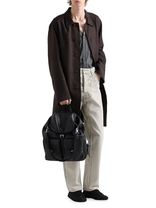 Prada Men's Leather Backpack - Black