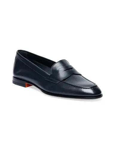 Santoni Women's Patent Leather Loafers - Navy | Thumbnail 2 Santoni Women's Patent Leather Loafers - Navy | Thumbnail 2