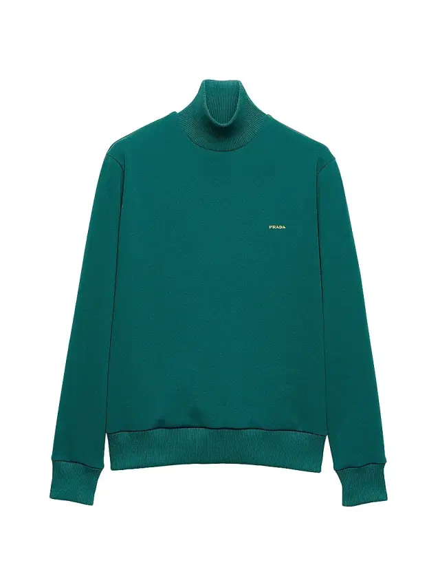 Men's Technical Fabric Turtleneck Sweatshirt - Green