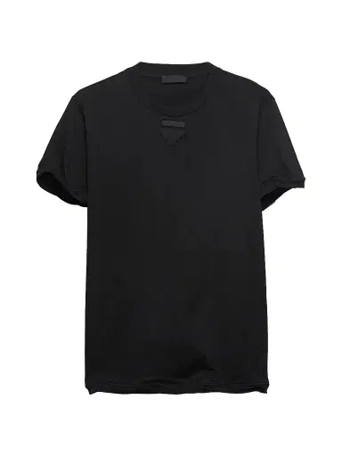 Prada Men's Shapeable Cotton T-Shirt - Black | Thumbnail 1 Prada Men's Shapeable Cotton T-Shirt - Black | Thumbnail 1