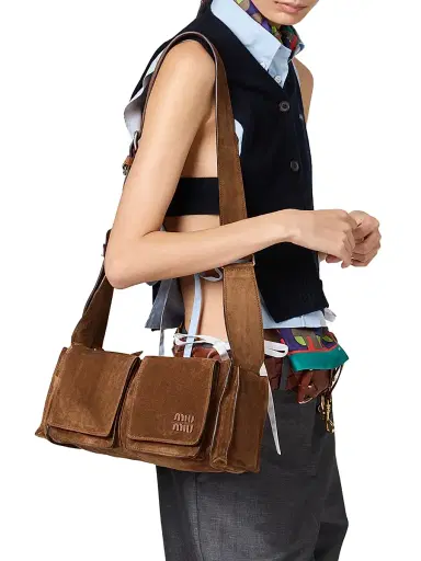 Miu Miu Women's Utilitaire Suede Shoulder Bag | Thumbnail 2 Miu Miu Women's Utilitaire Suede Shoulder Bag | Thumbnail 2