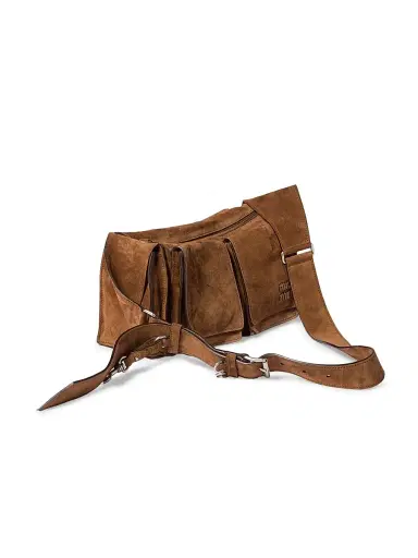 Miu Miu Women's Utilitaire Suede Shoulder Bag | Thumbnail 5 Miu Miu Women's Utilitaire Suede Shoulder Bag | Thumbnail 5