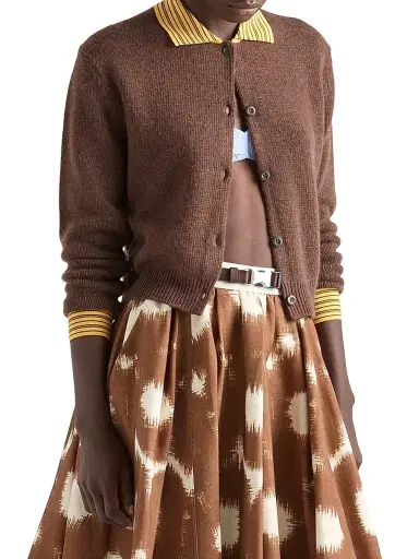 Prada Women's Cashmere Cardigan - Brown - Size 8 | Thumbnail 2