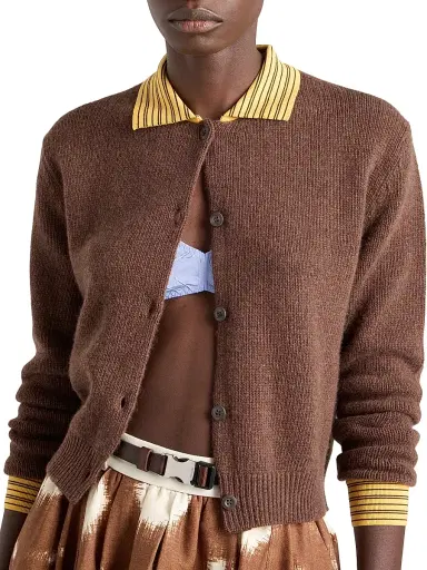 Prada Women's Cashmere Cardigan - Brown - Size 8 | Thumbnail 4