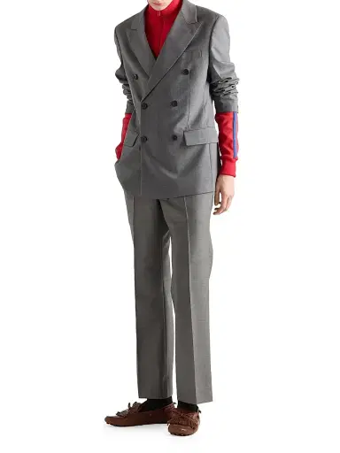 Prada Men's Technical Fabric Blouson Jacket - Red | Thumbnail 2 Prada Men's Technical Fabric Blouson Jacket - Red | Thumbnail 2