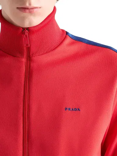 Prada Men's Technical Fabric Blouson Jacket - Red | Thumbnail 4 Prada Men's Technical Fabric Blouson Jacket - Red | Thumbnail 4