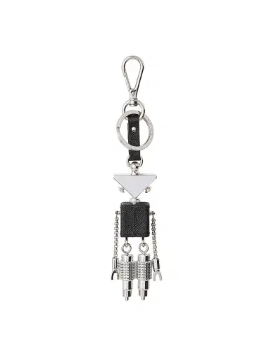 Prada Men's Robot Saffiano Leather Keychain Charm | Thumbnail 2