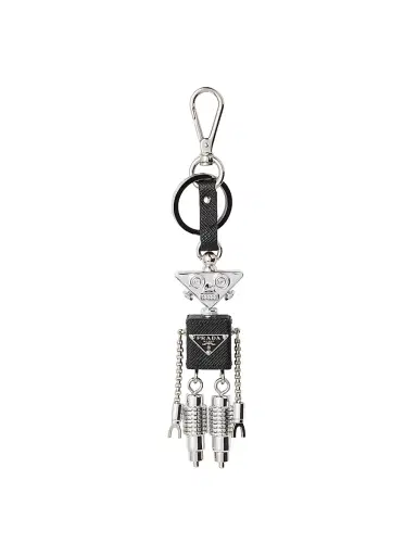 Prada Men's Robot Saffiano Leather Keychain Charm | Thumbnail 1