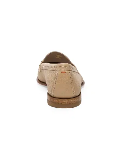 Santoni Women's Marlene Stitched Leather Loafers - Light Brown - Size 11 | Thumbnail 7