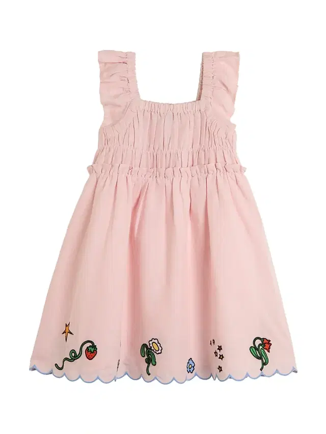 Little Girl's & Girl's Embroidered Linen Dress - Pink