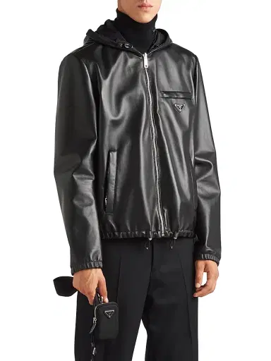 Prada Men's Reversible Nappa Leather and Re-Nylon Jacket - Black - Size 44 | Thumbnail 2 Prada Men's Reversible Nappa Leather and Re-Nylon Jacket - Black - Size 44 | Thumbnail 2