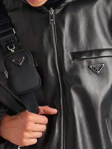 Prada Men's Reversible Nappa Leather and Re-Nylon Jacket - Black - Size 44 | Thumbnail 5 Prada Men's Reversible Nappa Leather and Re-Nylon Jacket - Black - Size 44 | Thumbnail 5