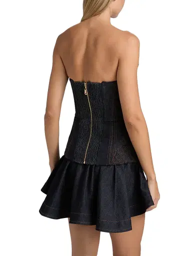Zimmermann Women's Stretch Denim Strapless Corset Top - Night Sky | Thumbnail 5