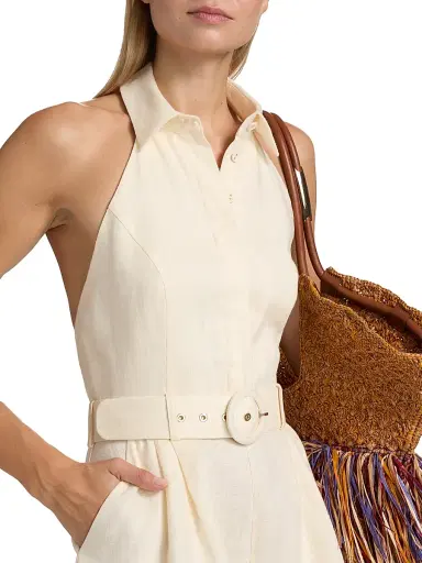 Zimmermann Women's Awaken Halterneck Linen Romper | Thumbnail 6 Zimmermann Women's Awaken Halterneck Linen Romper | Thumbnail 6