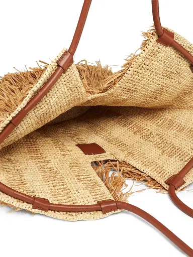 Zimmermann Women's Goldentime Fringed Raffia Tote Bag - Tan Fringe Stripe | Thumbnail 4