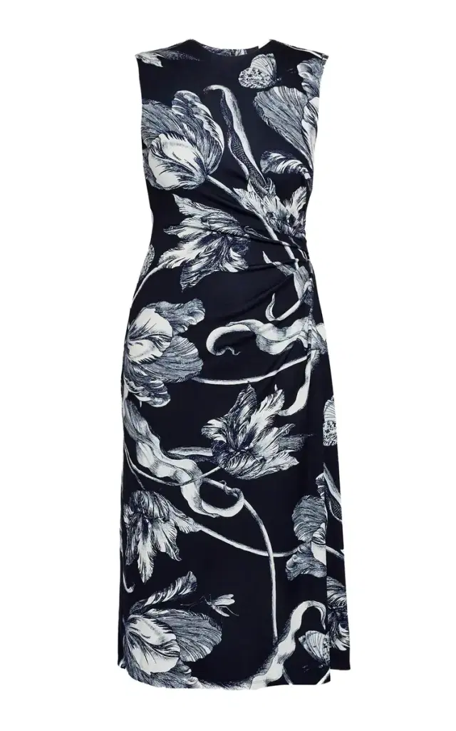 Sleevess Draped Midi Dress