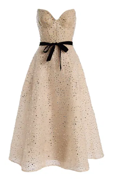Monique Lhuillier Sweetheart Tea Length Cocktail Dress | Thumbnail 1