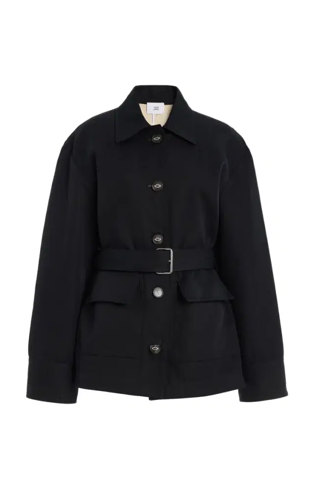 Belted Cotton-Twill Barn Jacket