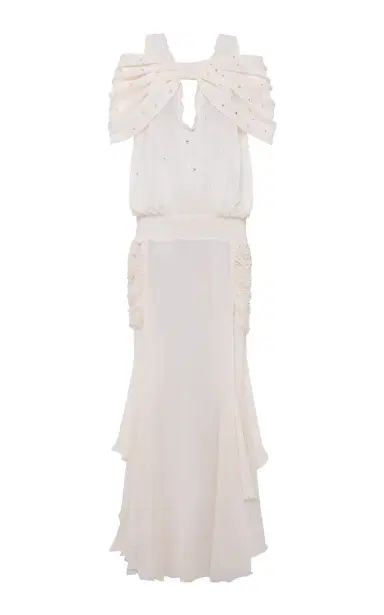 SIEDRÉS Blair Gathered Chiffon Dress | Thumbnail 1