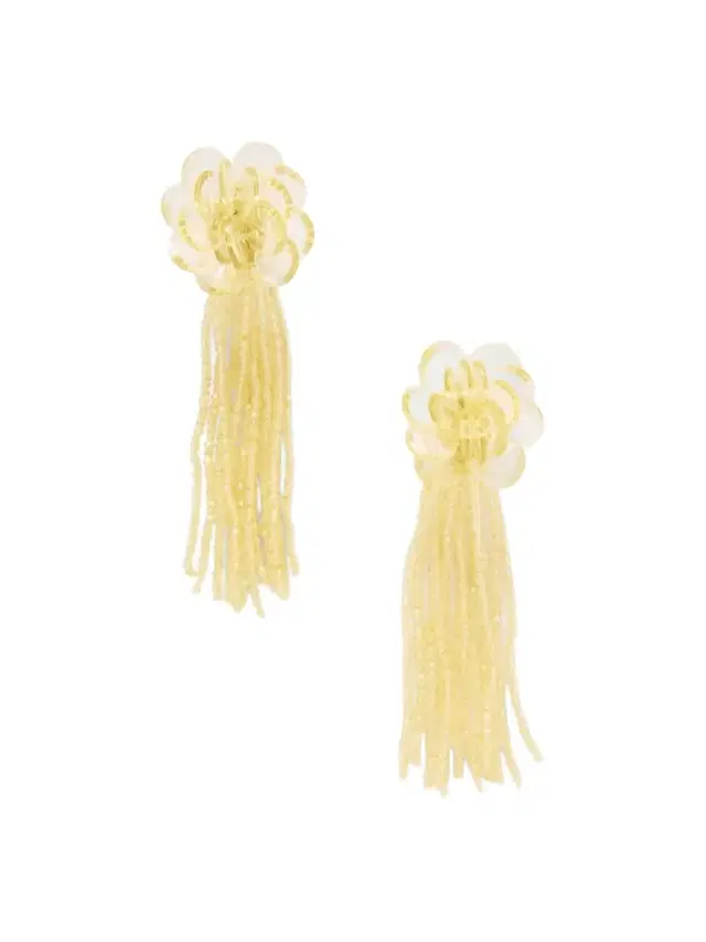 Flower Chandelier Gold-tone Earrings