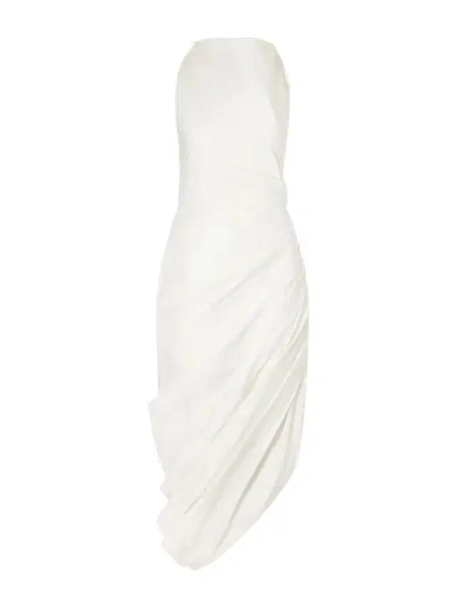 Dora Asymmetric Draped Gathered Taffeta Midi Dress