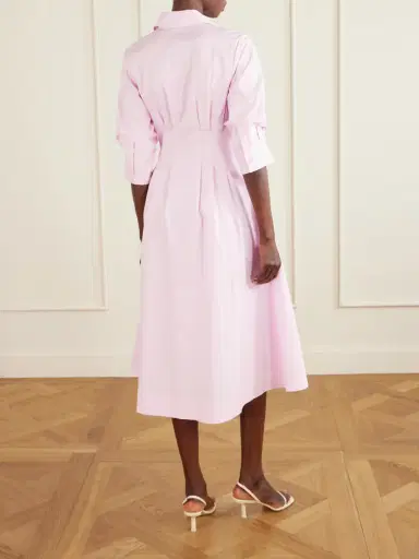 Simkhai Jazz Pleated Cotton-blend Poplin Midi Dress | Thumbnail 3 Simkhai Jazz Pleated Cotton-blend Poplin Midi Dress | Thumbnail 3