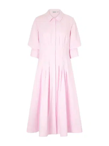 Simkhai Jazz Pleated Cotton-blend Poplin Midi Dress | Thumbnail 1 Simkhai Jazz Pleated Cotton-blend Poplin Midi Dress | Thumbnail 1