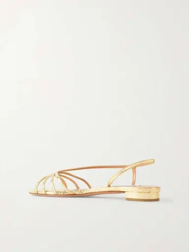 Aquazzura Talk To Me Snake-effect Metallic Leather Slingback Sandals | Thumbnail 3 Aquazzura Talk To Me Snake-effect Metallic Leather Slingback Sandals | Thumbnail 3