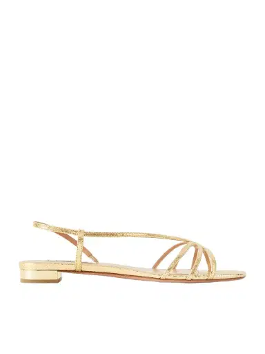 Aquazzura Talk To Me Snake-effect Metallic Leather Slingback Sandals | Thumbnail 1 Aquazzura Talk To Me Snake-effect Metallic Leather Slingback Sandals | Thumbnail 1
