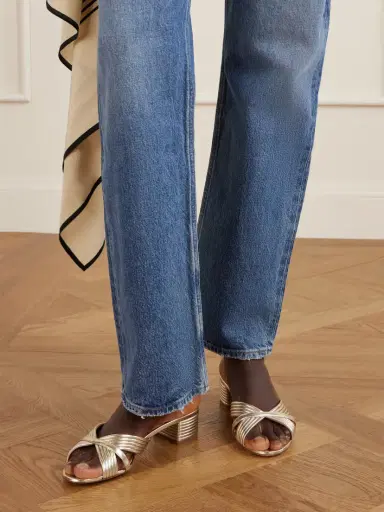 Aquazzura Sundance 35 Metallic Leather Mules | Thumbnail 2