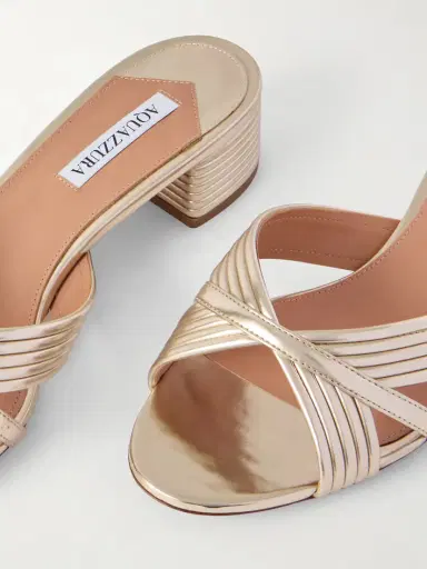 Aquazzura Sundance 35 Metallic Leather Mules | Thumbnail 5
