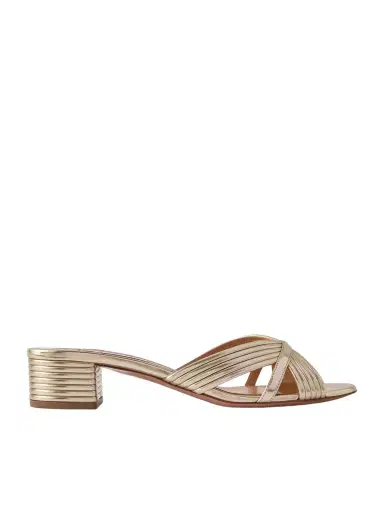 Aquazzura Sundance 35 Metallic Leather Mules | Thumbnail 1